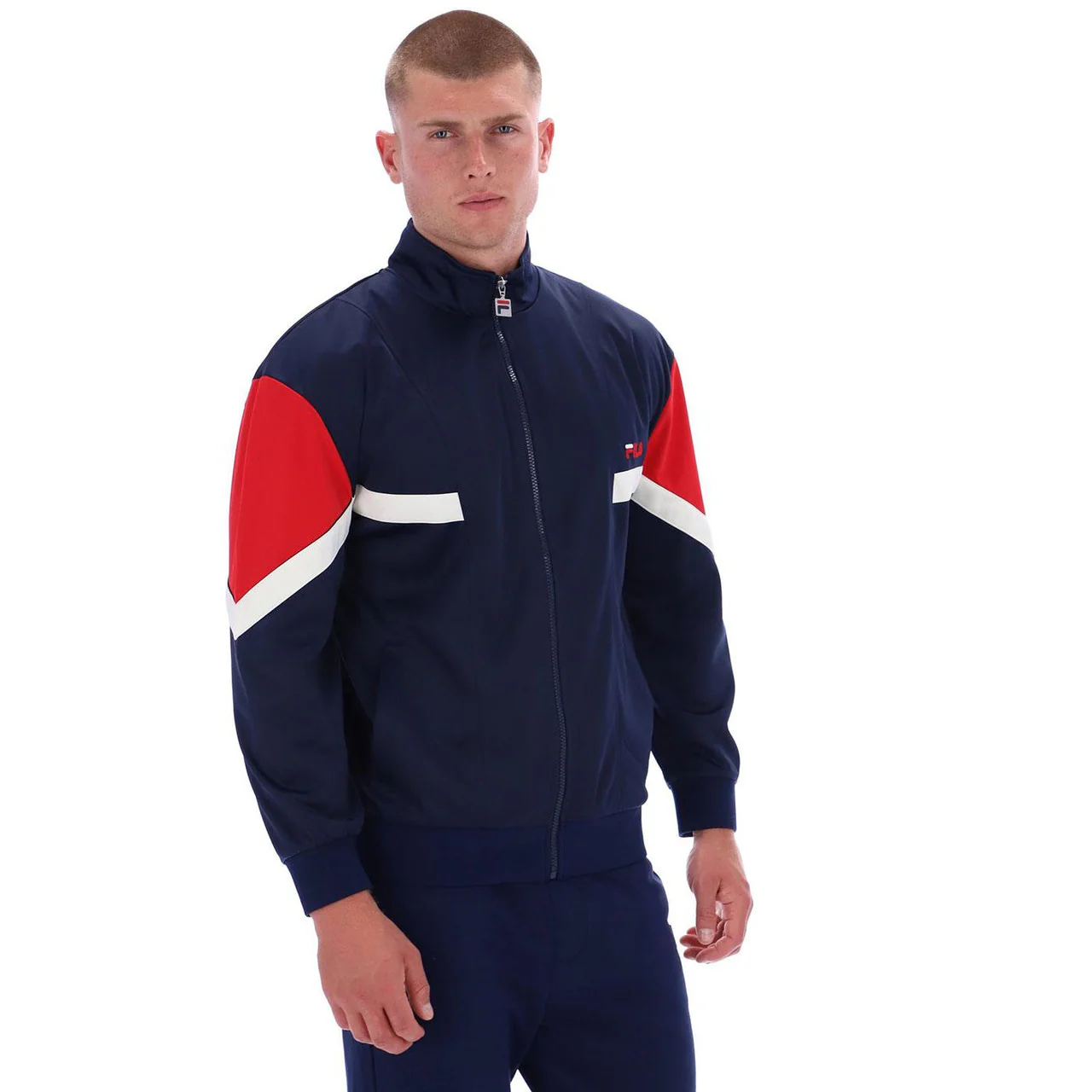 FILA Archive Inspired Albarn Track Top Navy/Red/Gardenia - 520 - Image 3