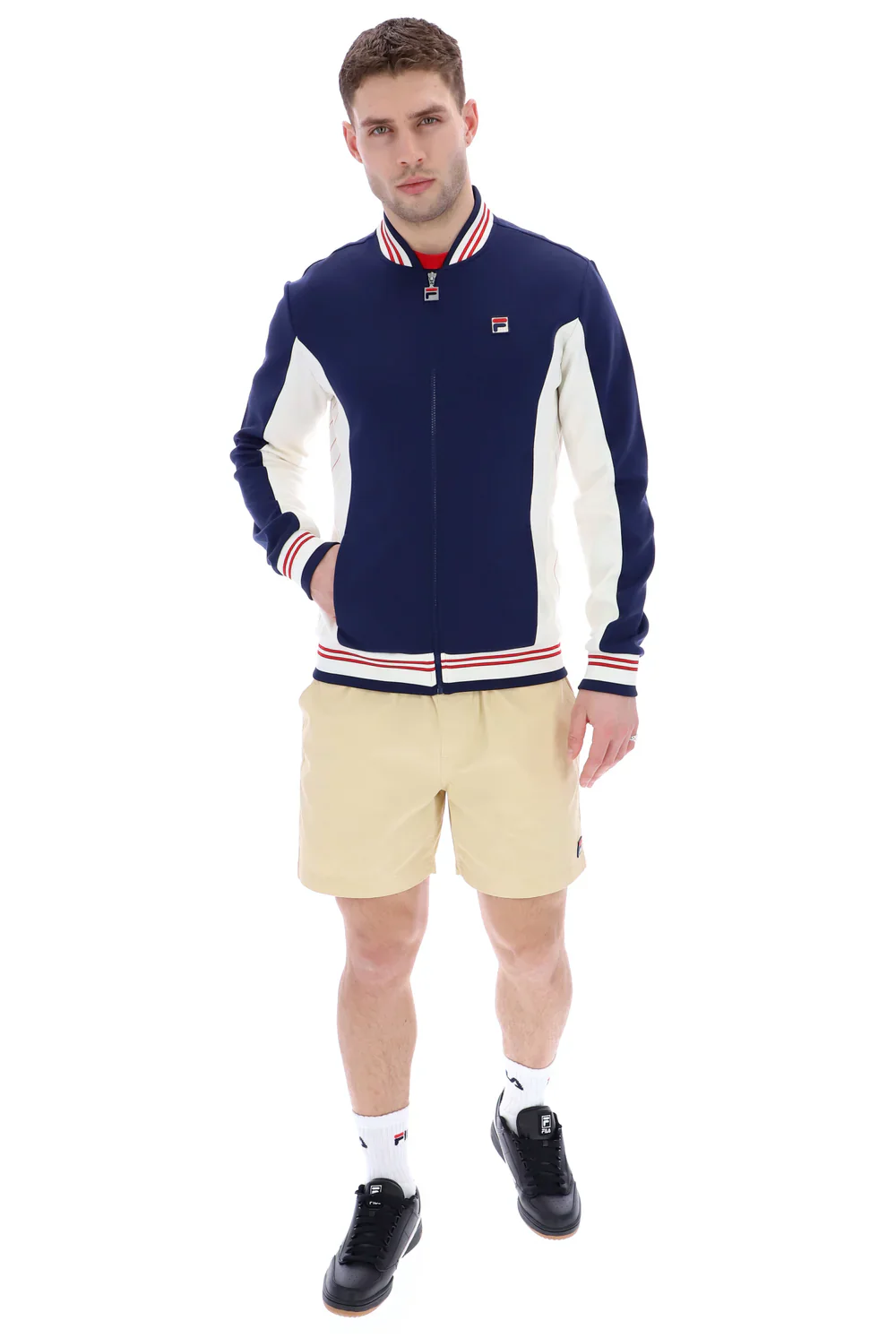 FILA Settanta Baseball Track Top Navy/Gardenia/Red - 499 - Image 3