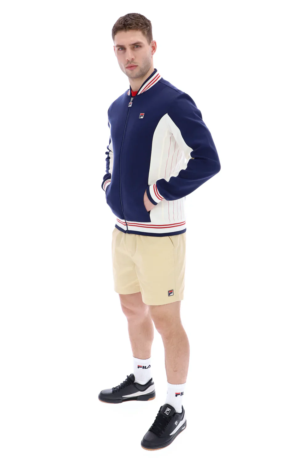 FILA Settanta Baseball Track Top Navy/Gardenia/Red - 499 - Image 4