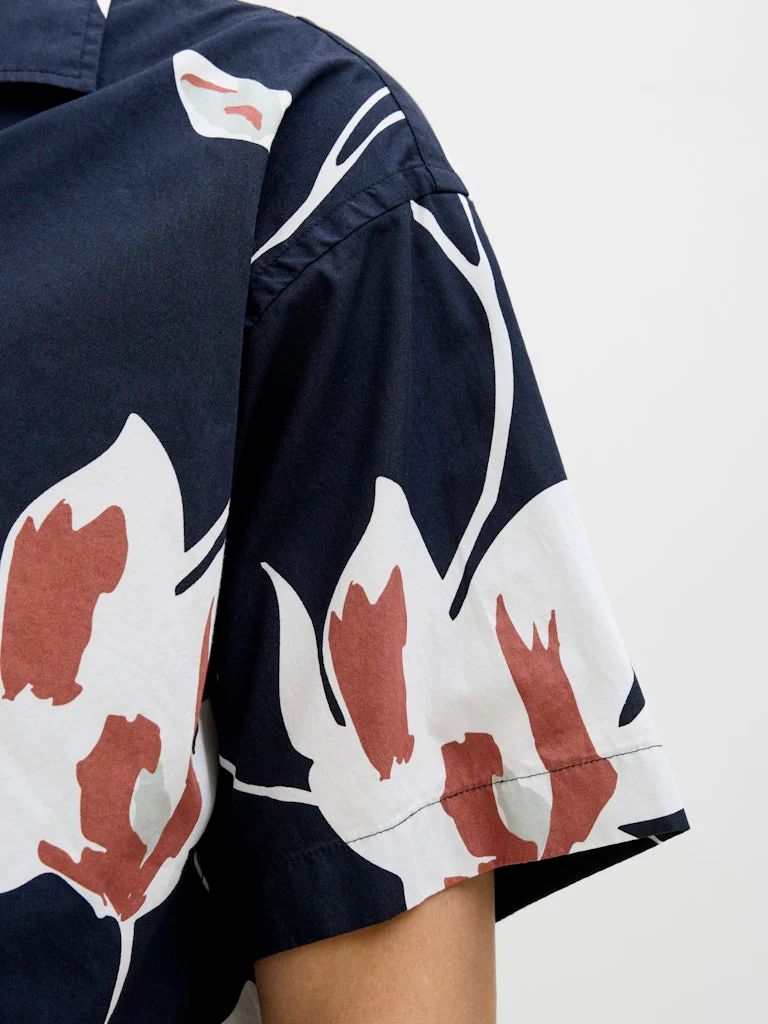 Jack & Jones Blapalermo Print Resort SS Shirt Navy - 091 - Image 7