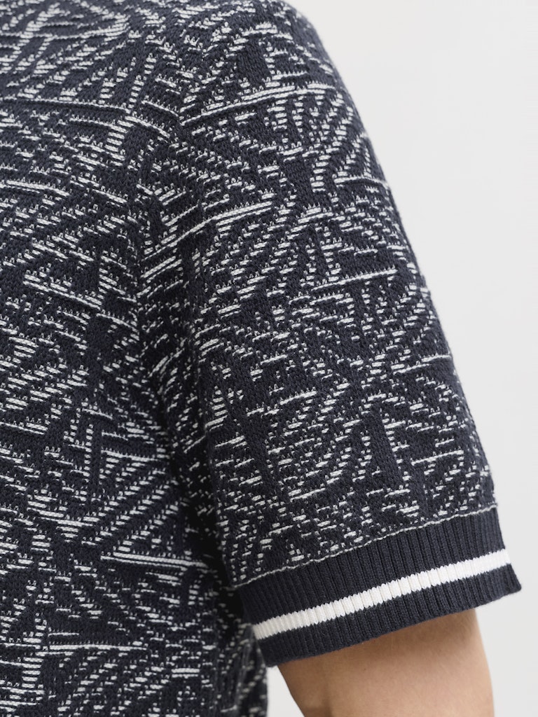 Jack & Jones Bluzack Structure Knit Polo (Sky Captain) Navy - 004 - Image 4