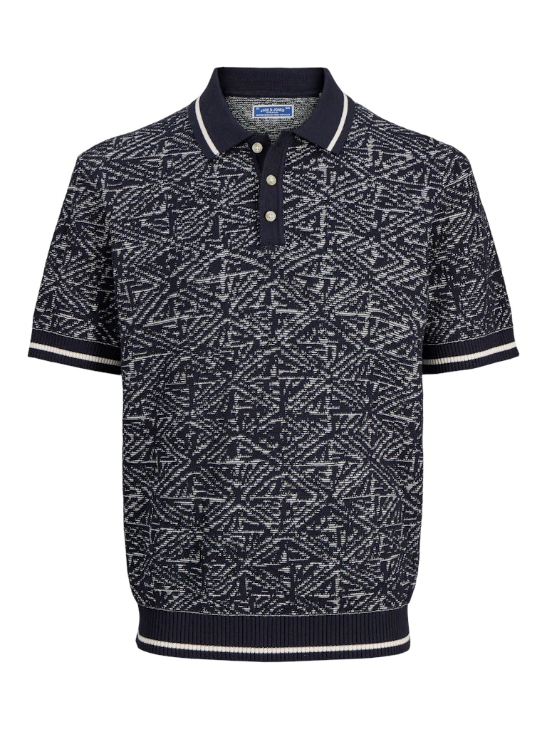 Jack & Jones Bluzack Structure Knit Polo (Sky Captain) Navy - 004 - Image 5