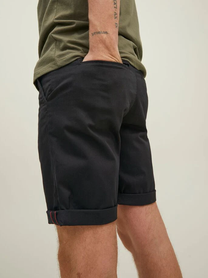 Jack & Jones Bowie Solid Chino Shorts Black - 844 - Image 5