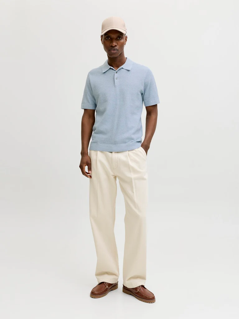 Jack & Jones Riley Knit SS Polo Ashley Blue - 062 - Image 3