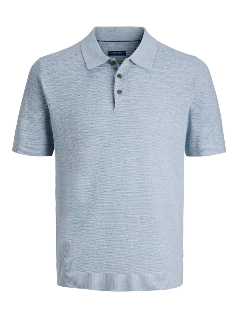 Jack & Jones Riley Knit SS Polo Ashley Blue - 062 - Image 5