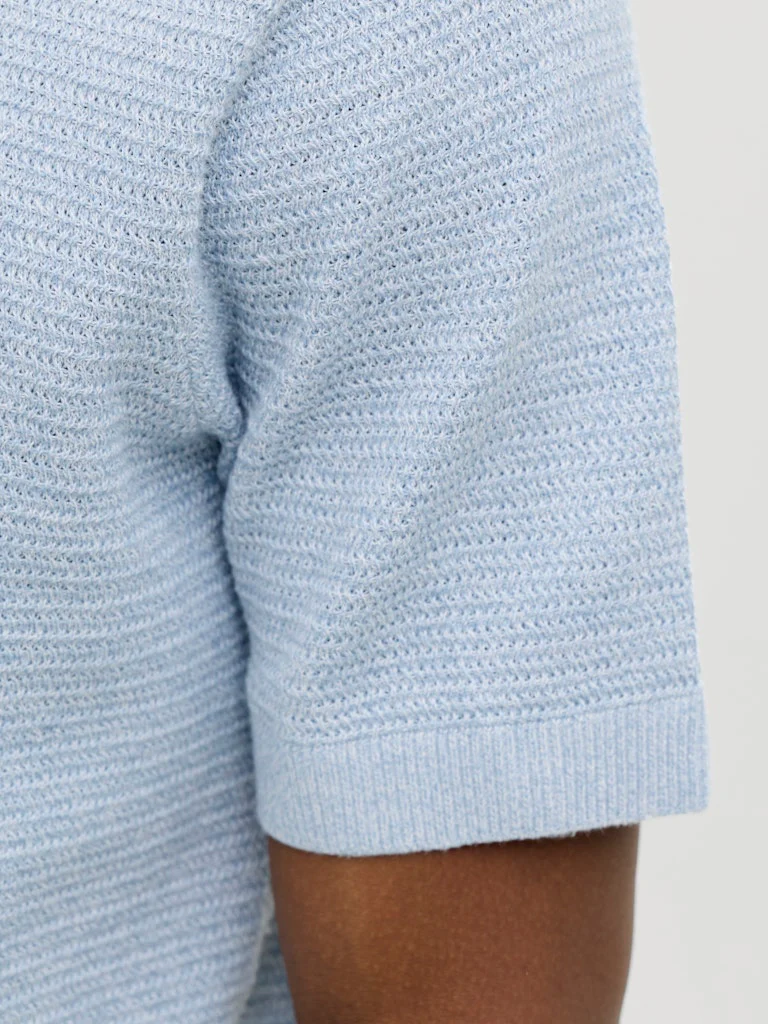 Jack & Jones Riley Knit SS Polo Ashley Blue - 062 - Image 6