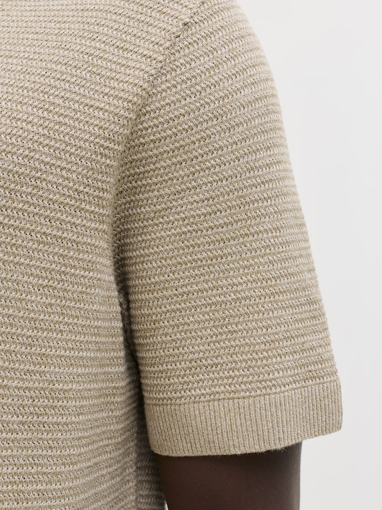 Jack & Jones Riley Knit SS Polo (Lemon Pepper) Beige - 054 - Image 4