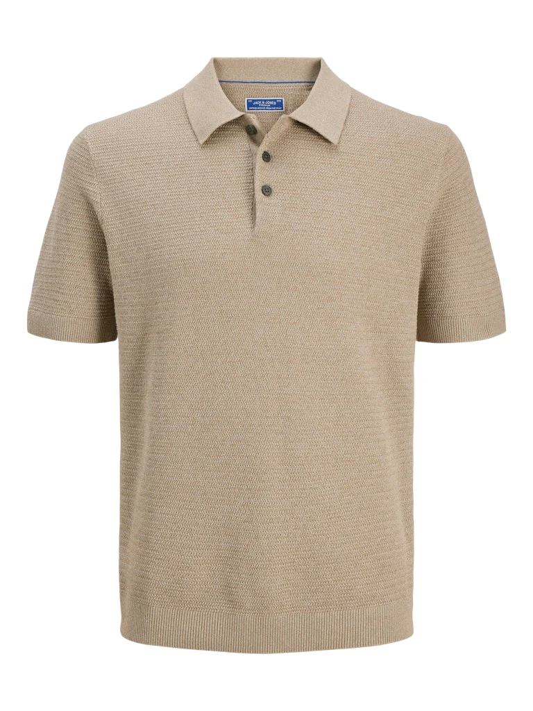 Jack & Jones Riley Knit SS Polo (Lemon Pepper) Beige - 054 - Image 7