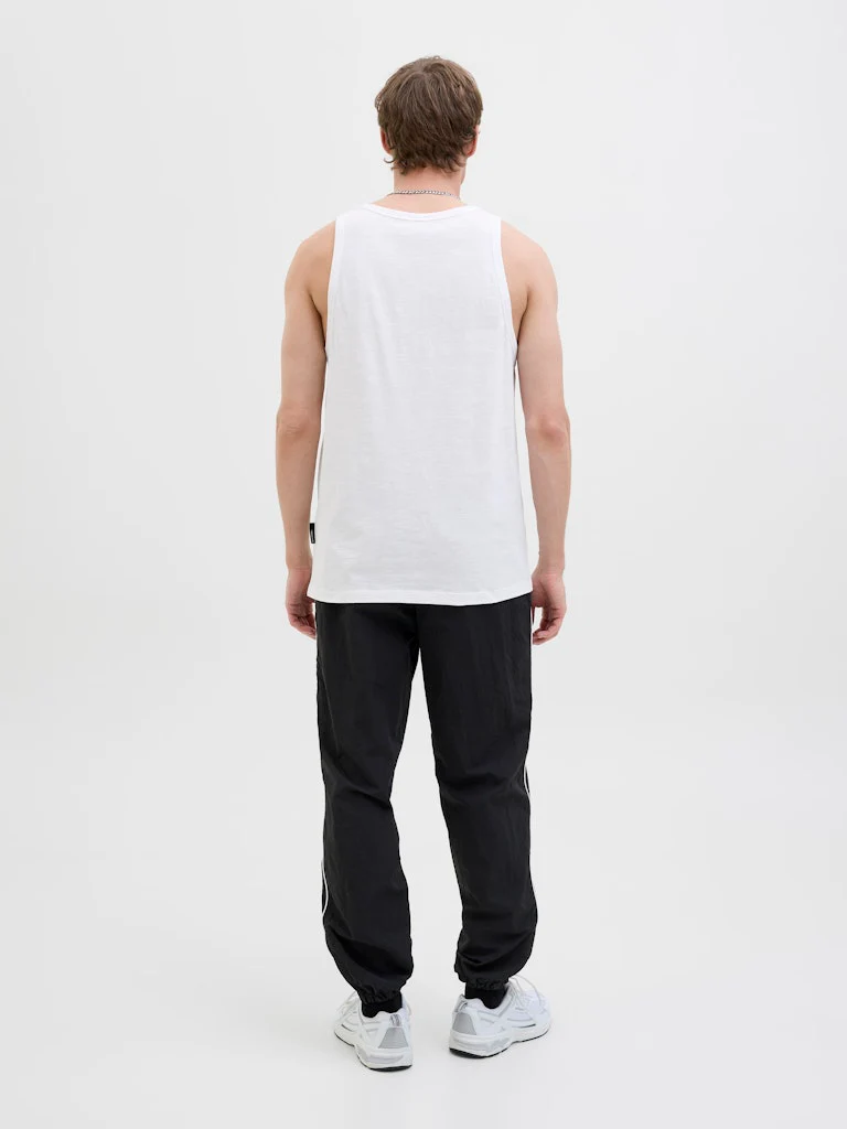 Jack & Jones Sago Small Logo Slub Tank Vest Top White - 397 - Image 3