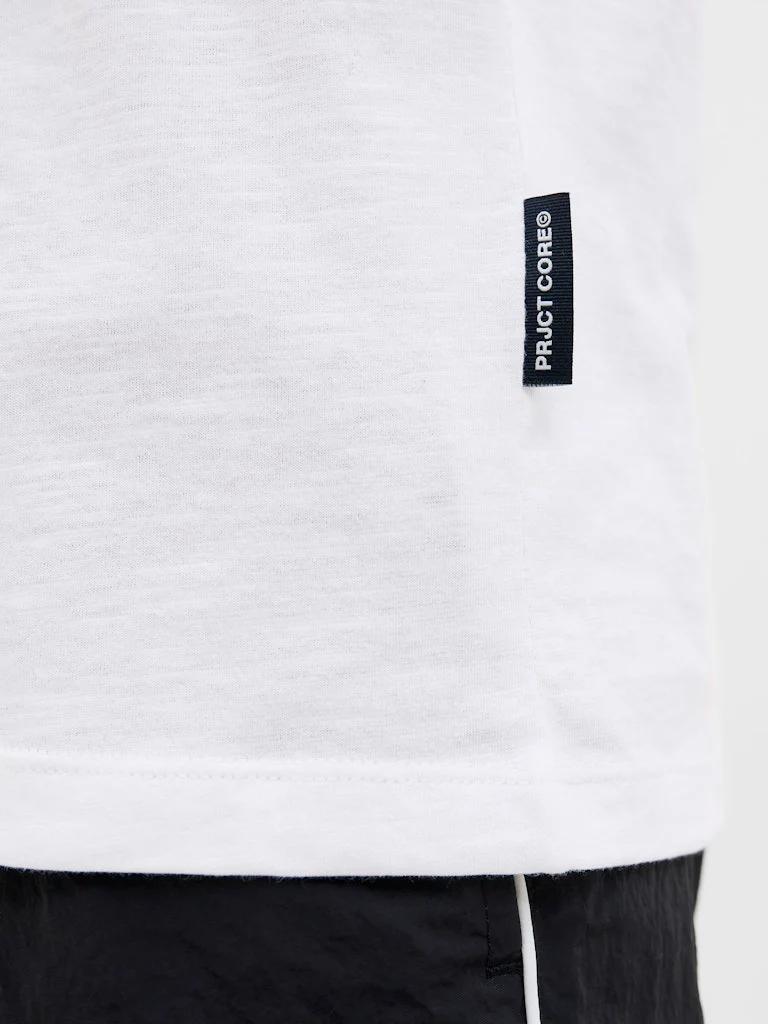 Jack & Jones Sago Small Logo Slub Tank Vest Top White - 397 - Image 7