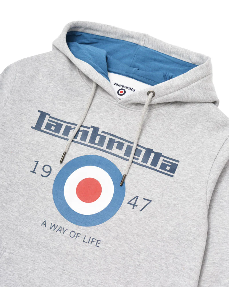 Lambretta Target Hoodie Marl Grey - 563 - Image 4
