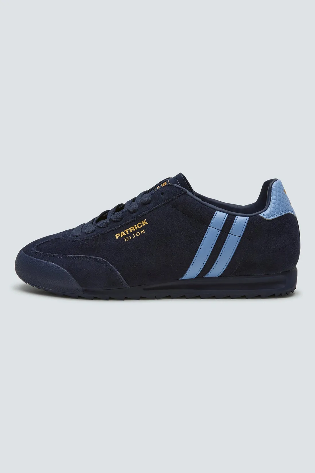 Patrick Iconic Dijon Suede Trainer Navy/Sky Blue - 1510 - Image 3