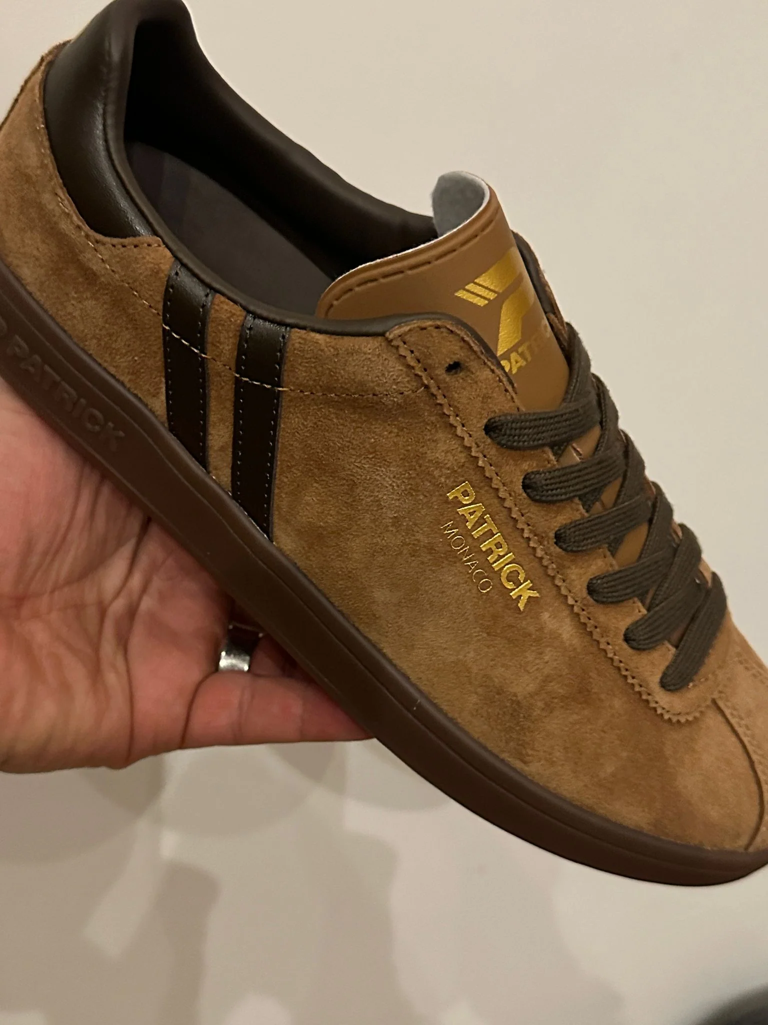 Patrick Iconic Monaco Suede Trainers Brown/Dark Brown - 1516 - Image 3