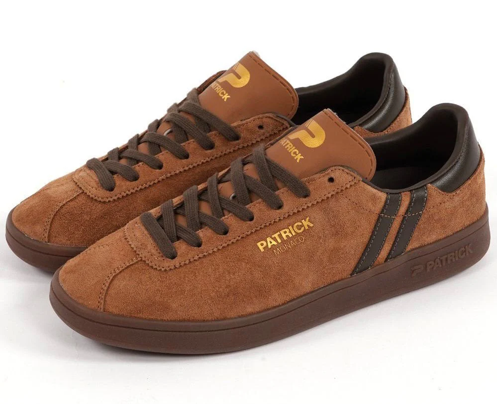 Patrick Iconic Monaco Suede Trainers Brown/Dark Brown - 1516 - Image 5