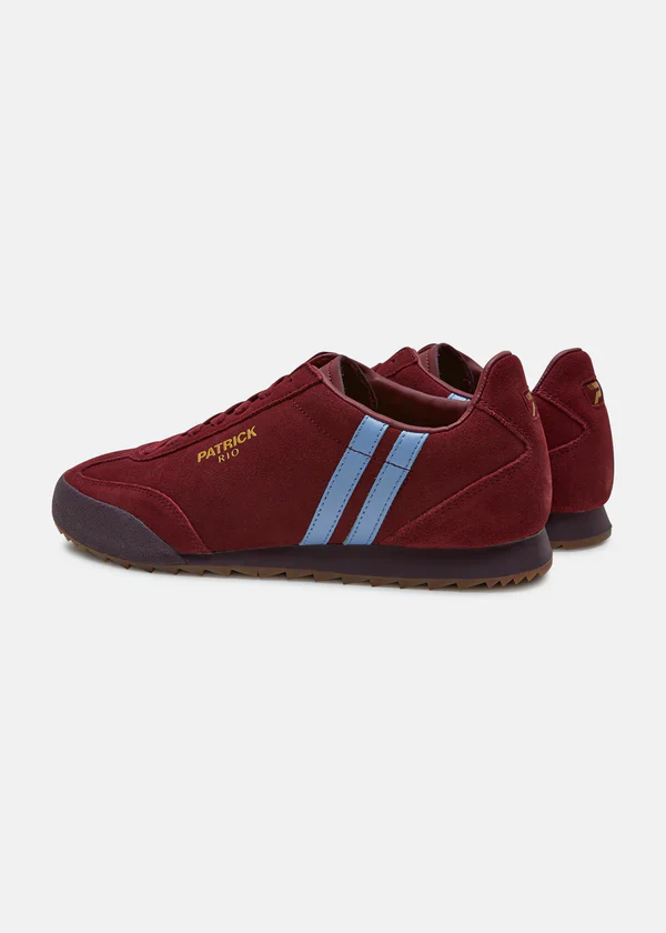Patrick Rio Suede Trainers Burgundy/Sky Blue - 1498 - Image 3
