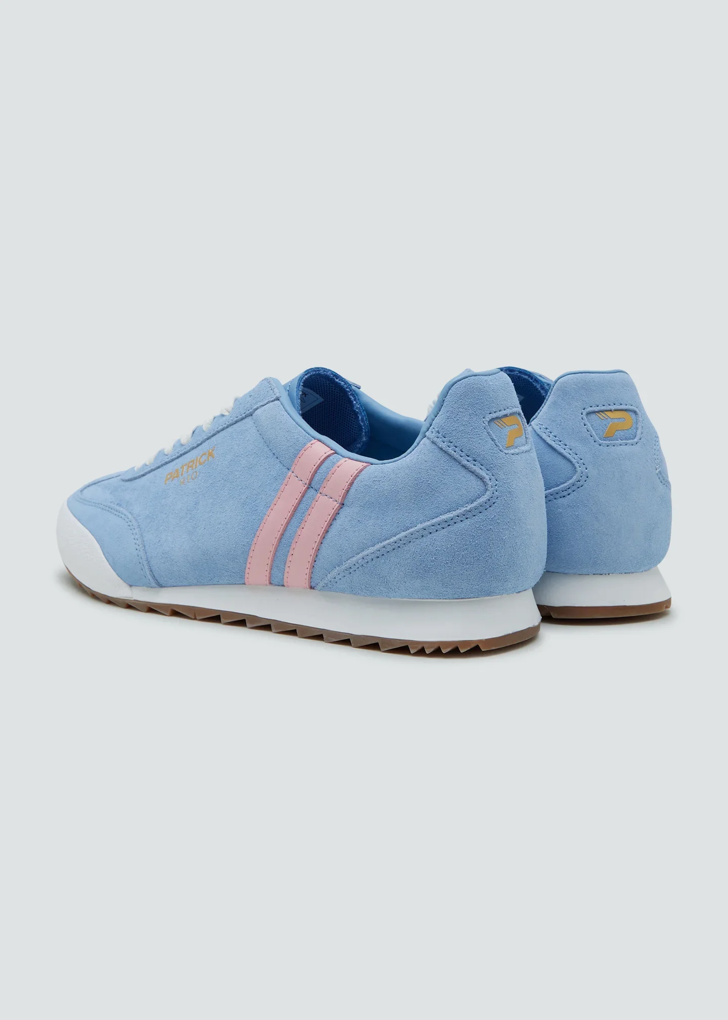 Patrick Rio Suede Trainers Sky Blue/Pink - Image 3