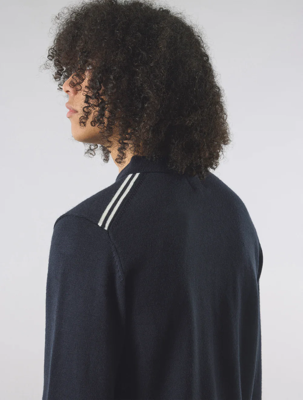 Pretty Green Merino Blend knit L/S Polo Navy - 086 - Image 5