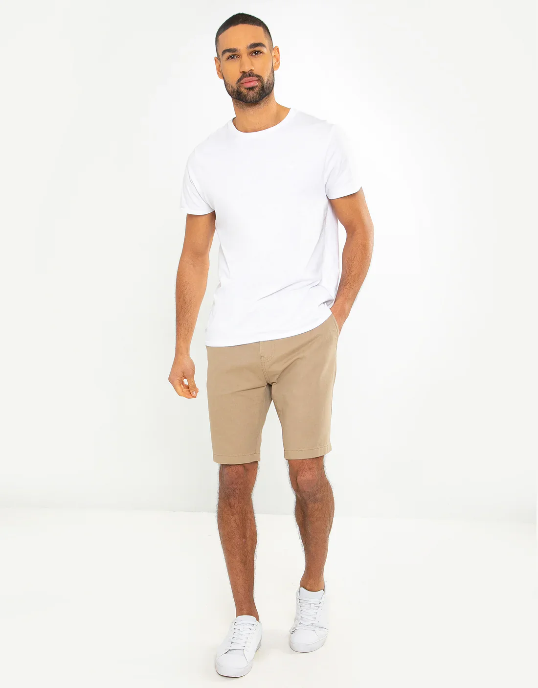 Threadbare Northsea Chino Shorts Stone - 854 - Image 3