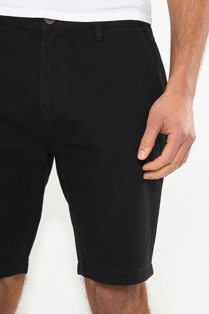 Threadbare Southsea Cotton Chino Shorts Black - 849 - Image 4