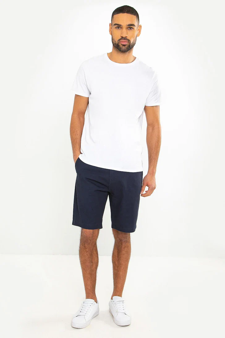 Threadbare Southsea Cotton Chino Shorts Navy - 856 - Image 3