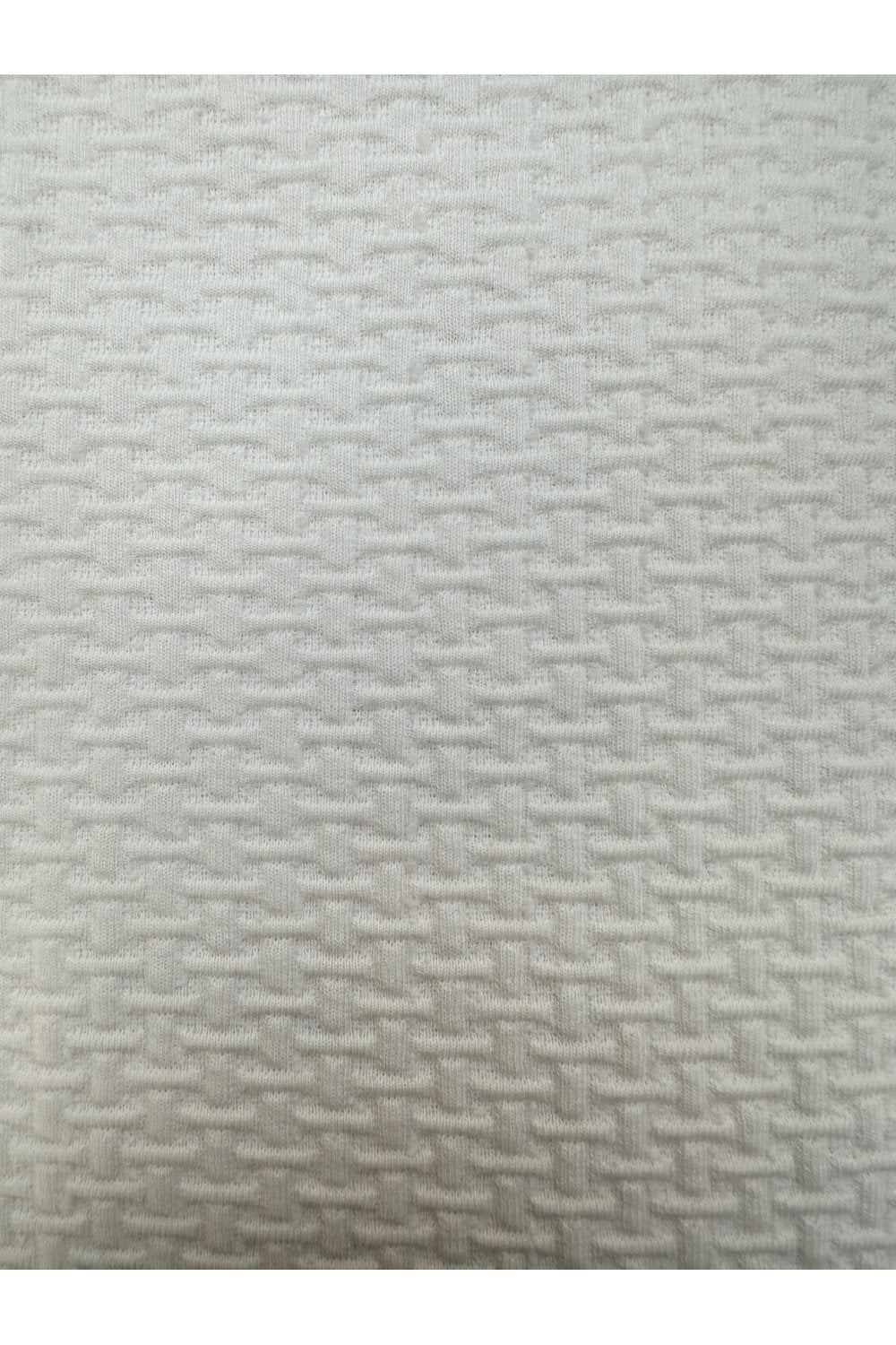 TROJAN Basket Knit Plain Panel Textured Polo TR/9032 Ecru- 001 - Image 3