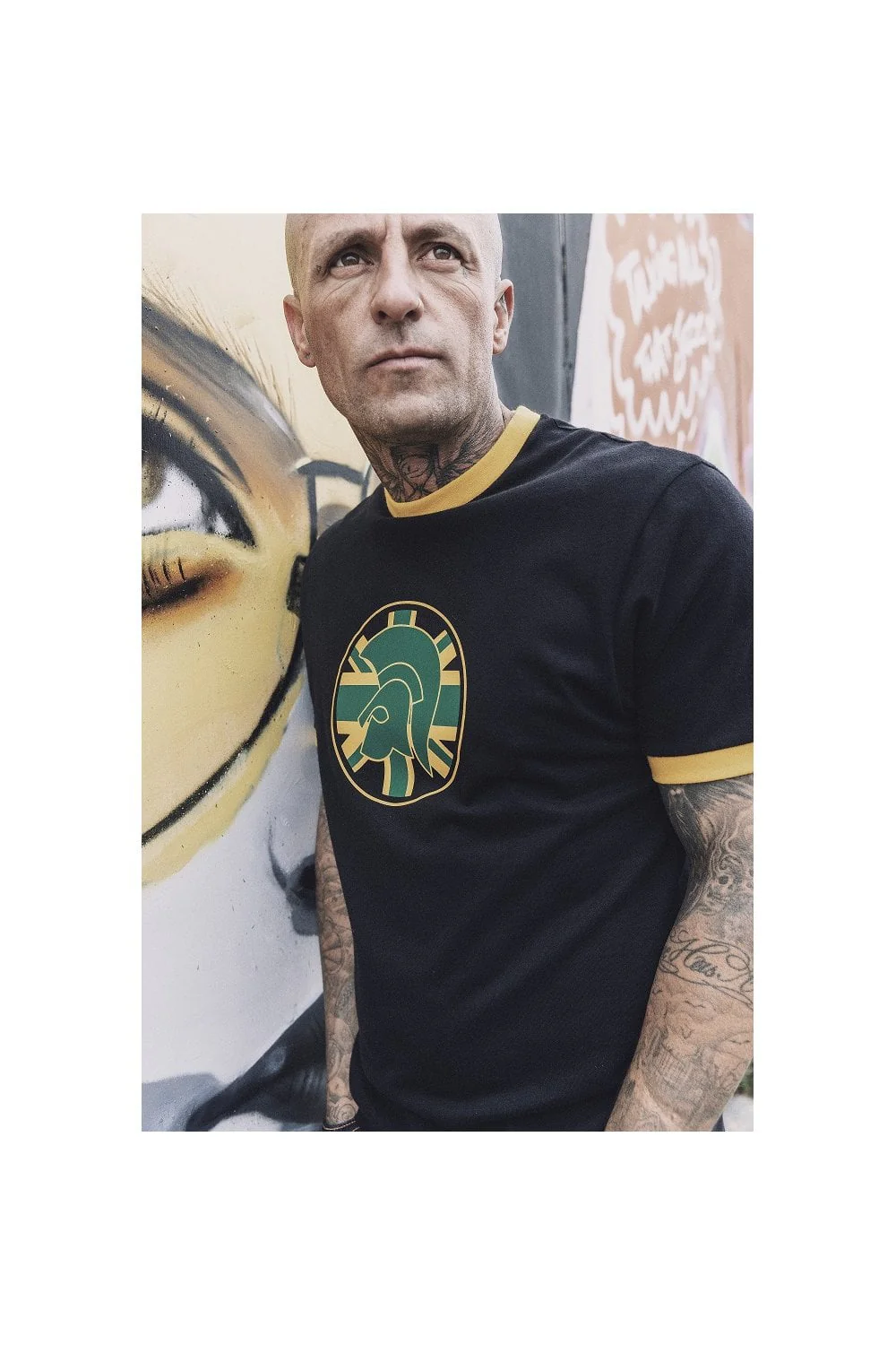 TROJAN Flag Logo Tee TC/1046 Jamaica Black - 189 - Image 3