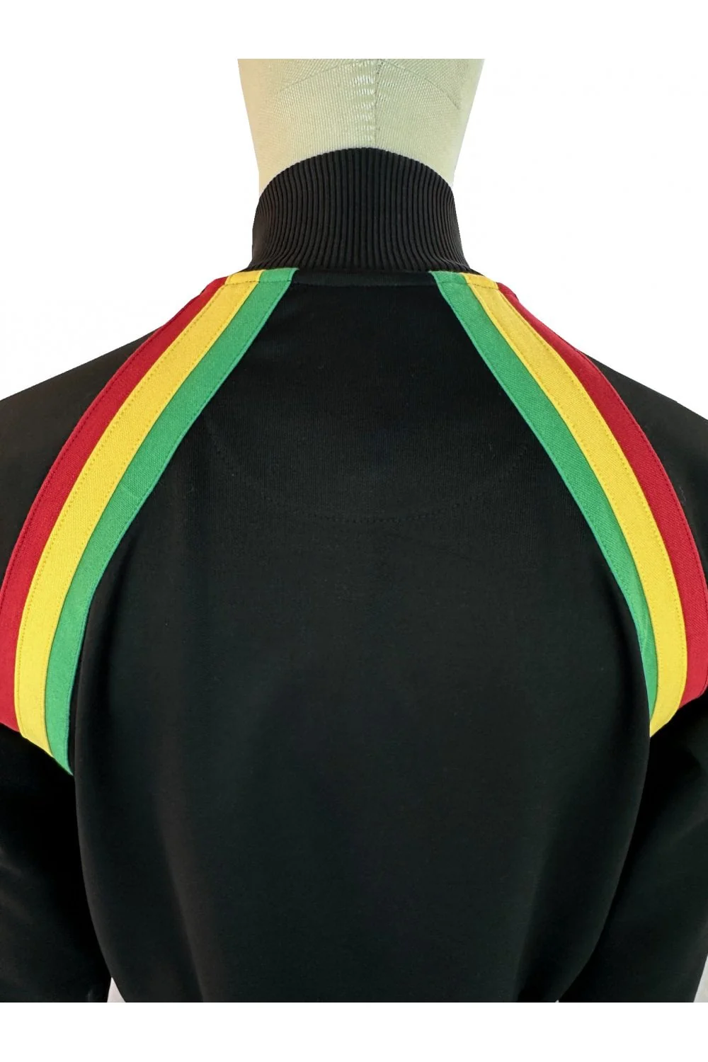 TROJAN Raglan Taped Track Top TR/9053 Black Rasta - 501 - Image 3