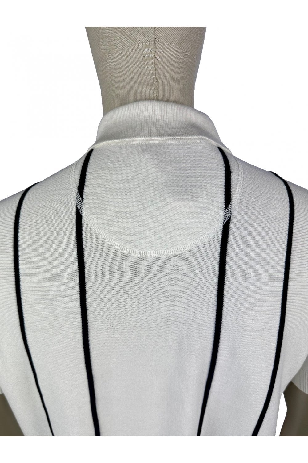 TROJAN Raised Stripe Fine Gauge Polo TR/8965 Ecru - 042 - Image 3