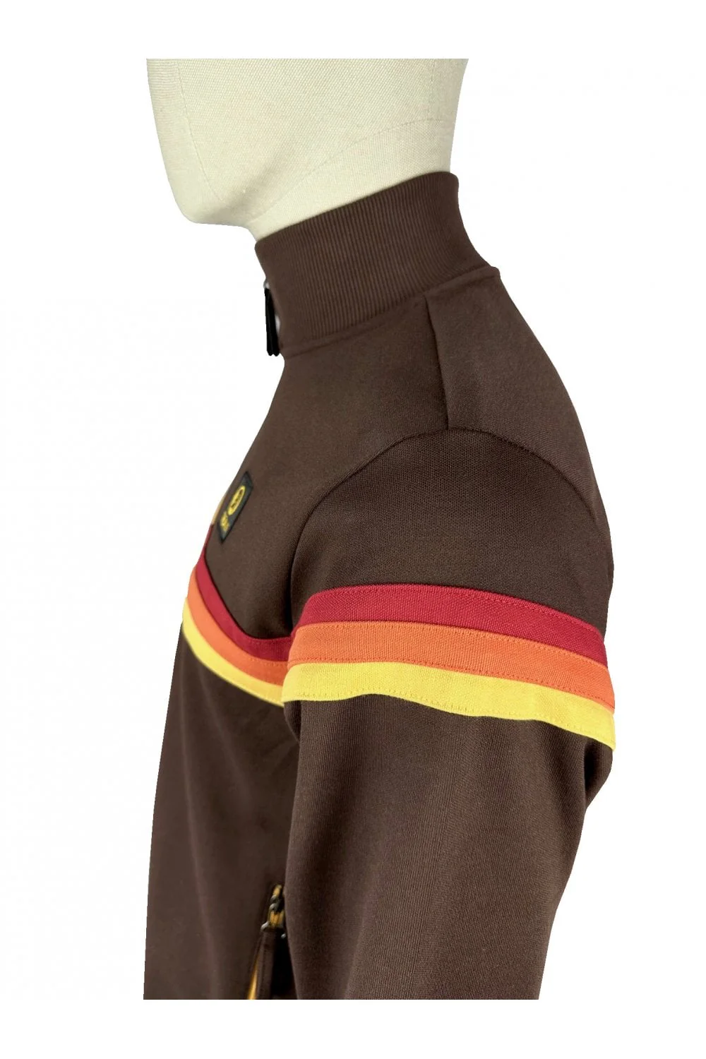 TROJAN Retro Stripe Track Top TR/8953 Chocolate Brown - 515 - Image 3