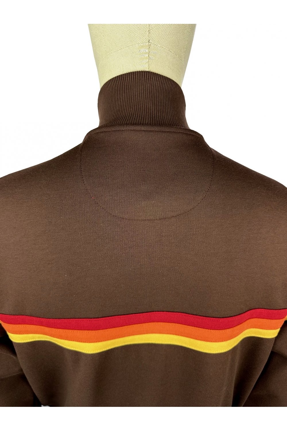 TROJAN Retro Stripe Track Top TR/8953 Chocolate Brown - 515 - Image 4
