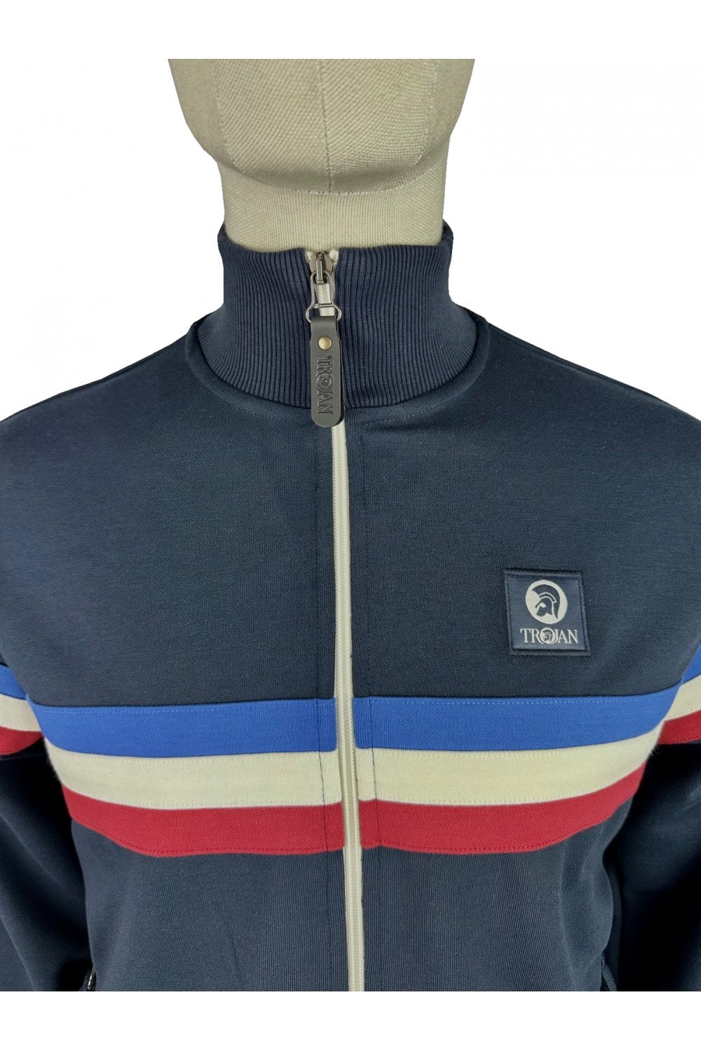 TROJAN Retro Stripe Track Top TR/9052 Navy - 523 - Image 3
